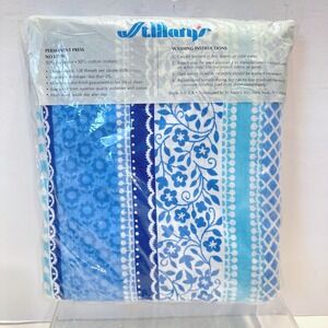 NEW!! Vintage St Marys Joe Namath Double Fitted Sheet Blue Floral Playmaker USA
